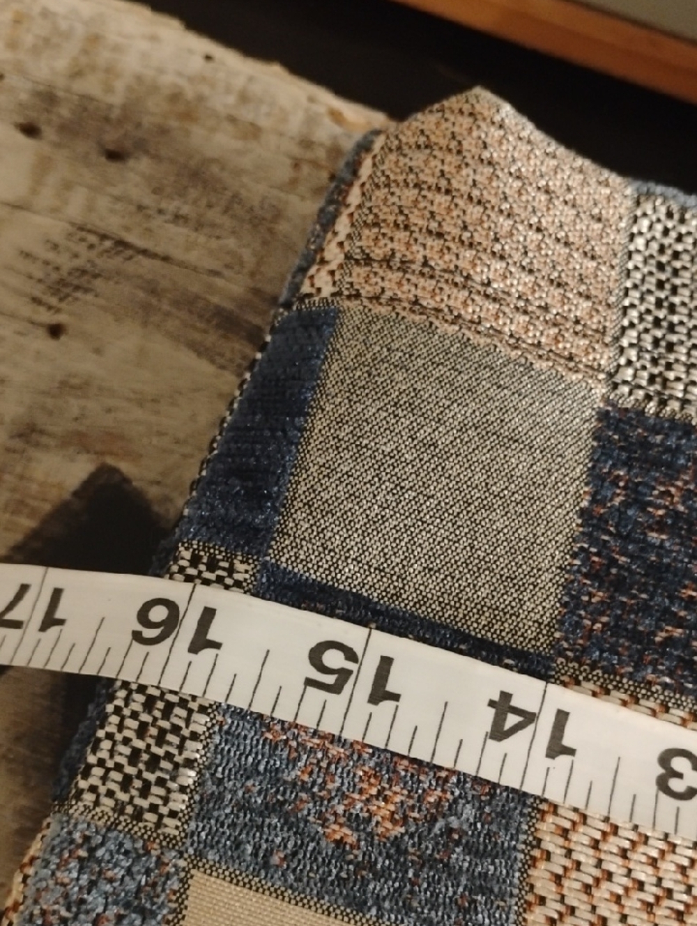 Universal Thread NWT Women’s Woven Check Tote Bag in Blue and Cream Patchwork - Picture 8 of 9